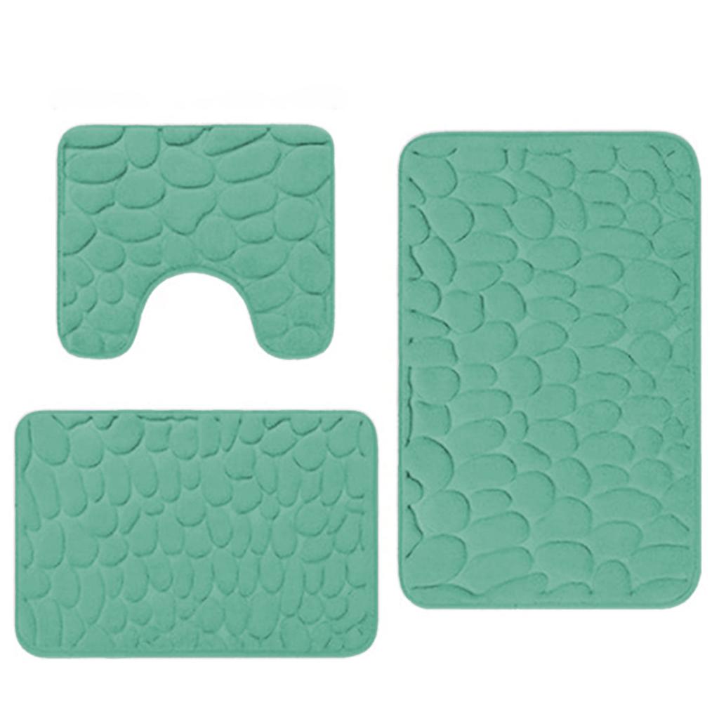 Ultra-Soft 3pcs Memory Sponge Bath Mat Set Soft Comfortable Bathroom Rug For Wash Basin Bathtubs Side