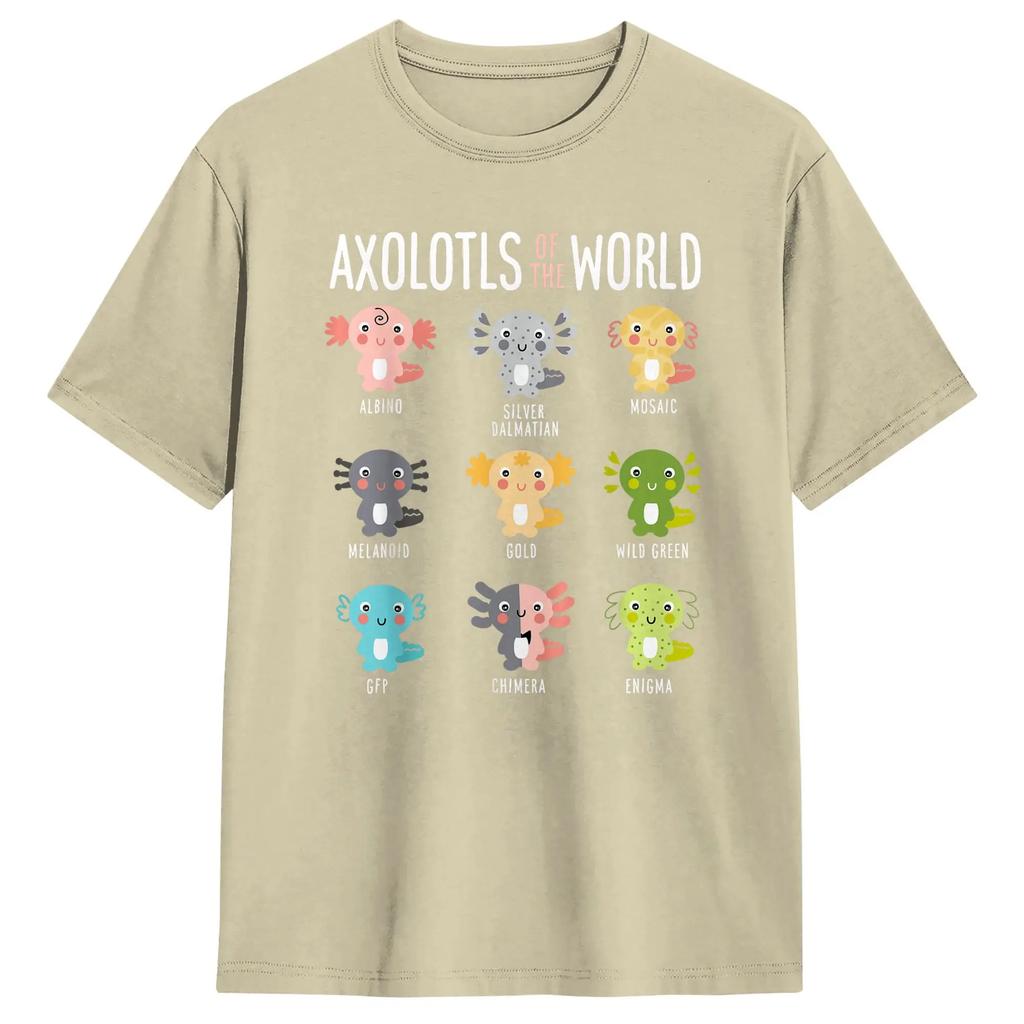 Axolotls Of The World Axolotl Amphibian Animal Lovers TShirt Summer Cotton TShirts For Male Short Sleeve Streetwear Top Tees