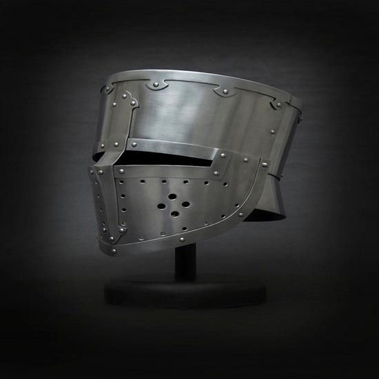 Medieval Great Helm Knight Crusader Helmet  Reenactment Armor  Handmade Steel Helmet Combat Ready  Historical Costume Prop