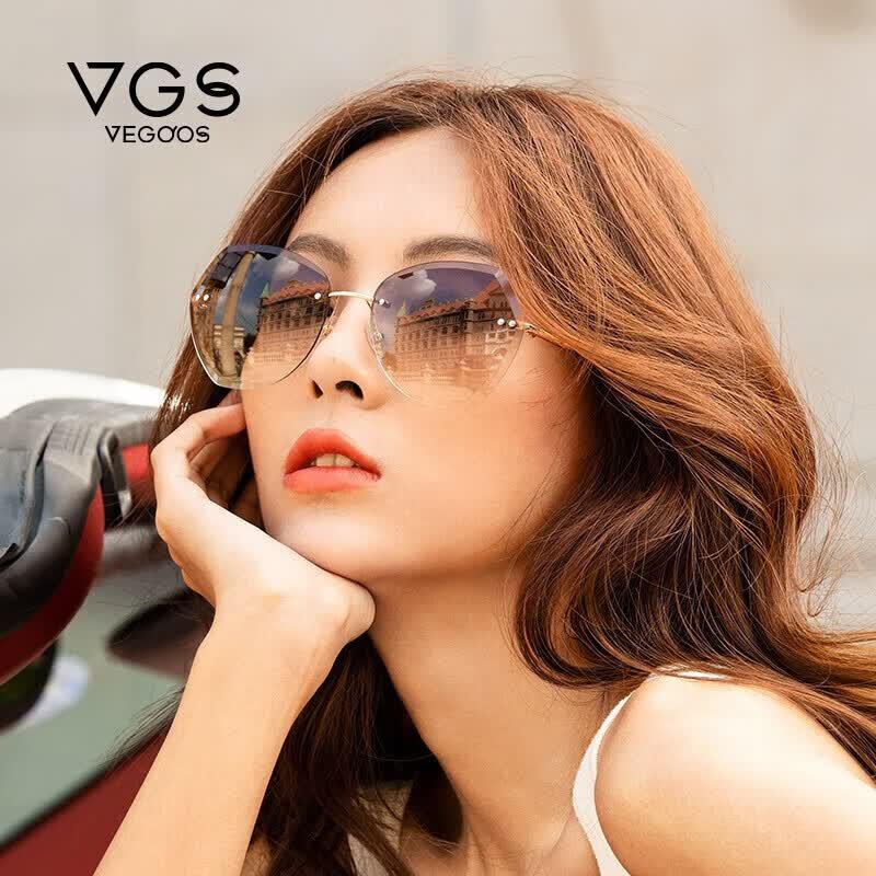 VEGOOS Women s Lightweight Rimless Nylon Fashion Sunglasses