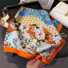 Imitation Silk Square Scarf Women Luxury Floral Print Soft Satin Kerchief Hairband Neck Scarf Foulard Bag Ribbon Ties