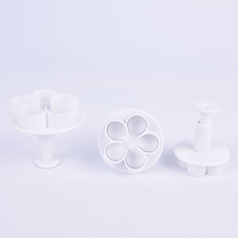 3Pcs Flower Plunger Cookie Cutter Diy Blossom Flower Cake Fondant Cake Mold