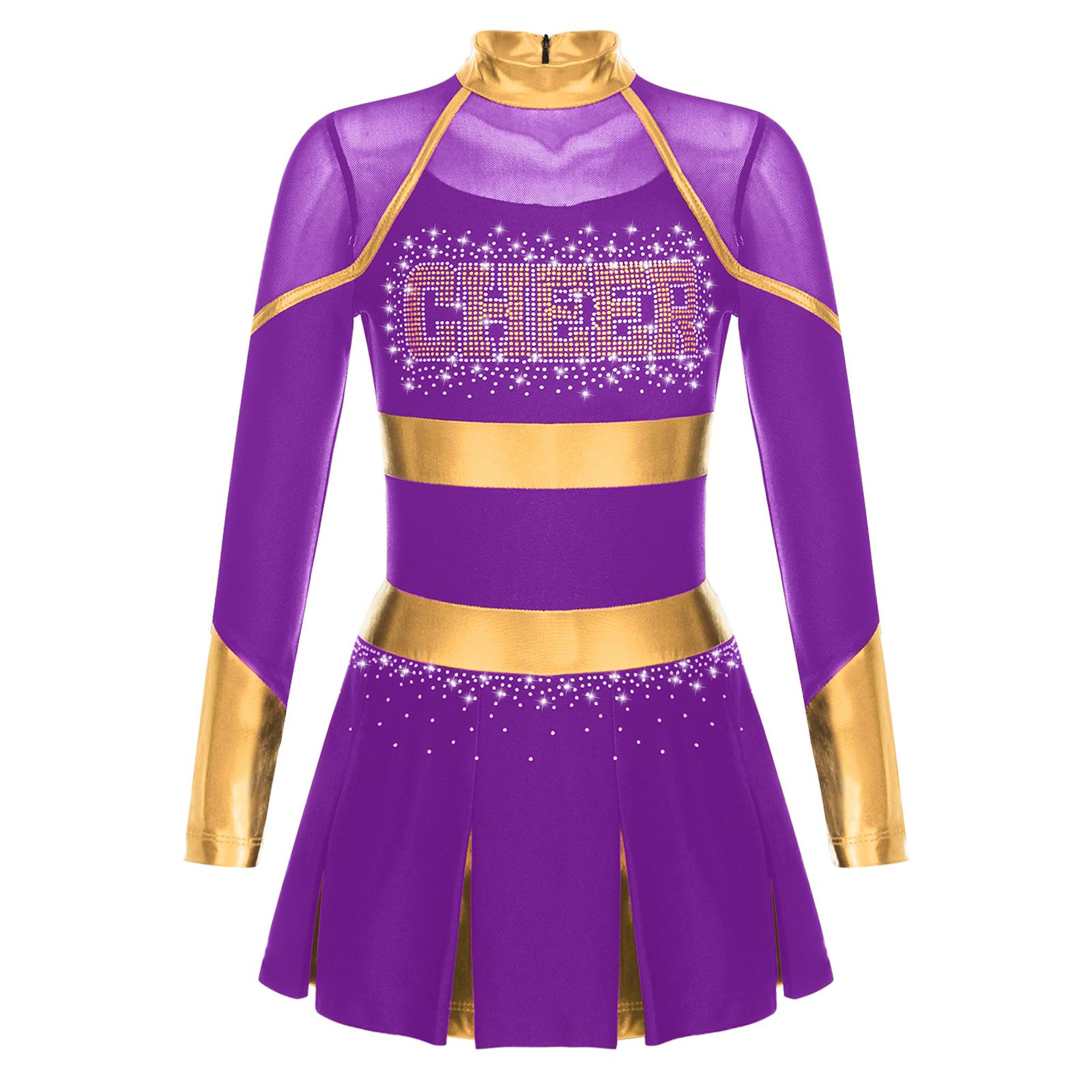 Cheerleader Kostuum voor Meisjes Cheerleading Outfits Cheer Uniform Pompons Cosplay Pak voor School Podium Optreden Dansfeest 8