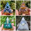 Křišťálový kámen Ozdoba Zlé oko Štěstí Šťastné Zlé oko Pyramida Pyramida Figurka Domov Kancelář