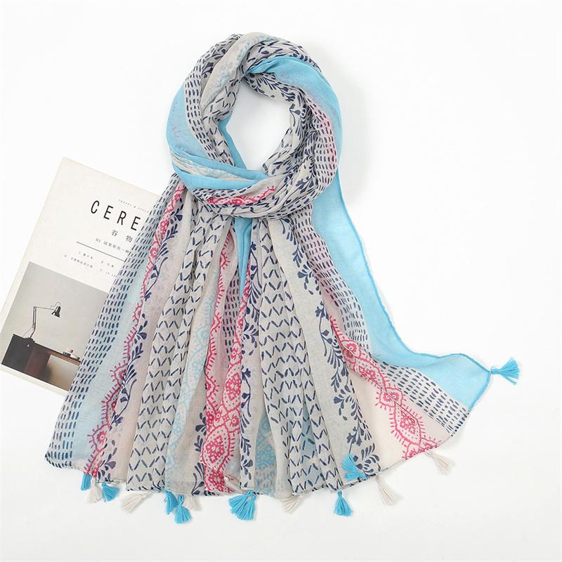 Fashion Luxury Petal Floral Tassel Viscose Shawl Scarf Lady High Quality Wrap Pashmina Stole Bufandas Muslim Hijab 180*90Cm