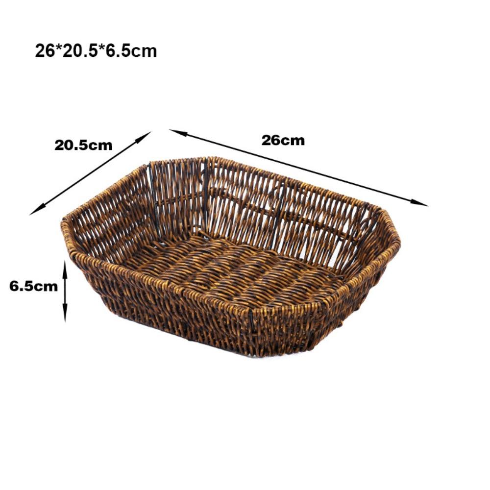 Retro Woven Imitation Rattan Fruit Plate  Wedding Candy Flower Storage