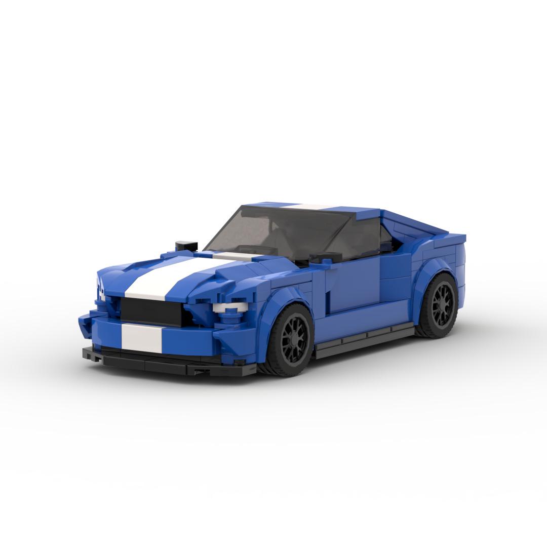 

Creative MOC Building Blocks: 8-Stud Mustang GT500 Classic Speed Racing Sports Car Set Mustang [Black] Bagged + Digital Instructions