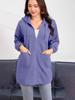 2025 Women's European & American Casual Hooded Long Jacket with Zip Pockets