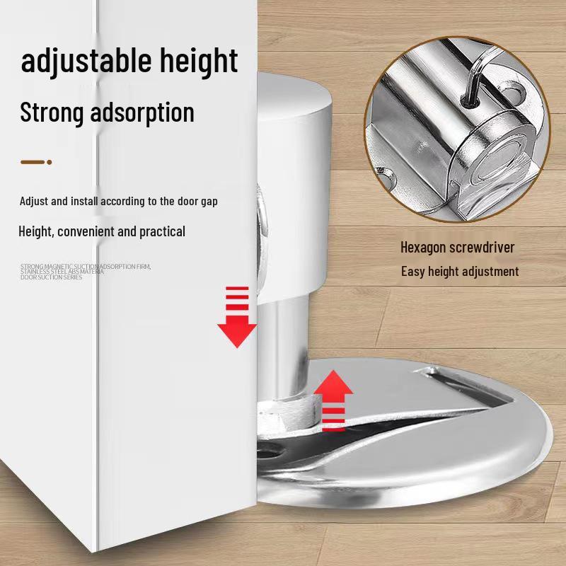 Silent Door Stopper: Hole-Free, Invisible Floor-Mounted Bumper for Bedroom and Bathroom