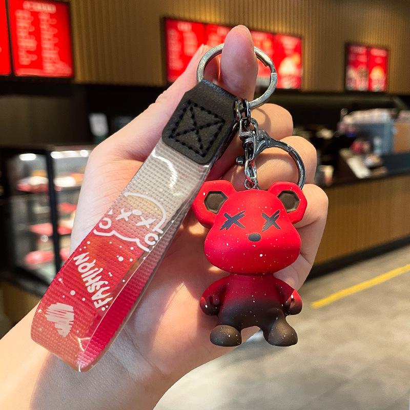 Starry Sky Chameleon Bear Keychain for Men & Women - Cute Car & Bag Pendant Individually Packed in OPP Bag
