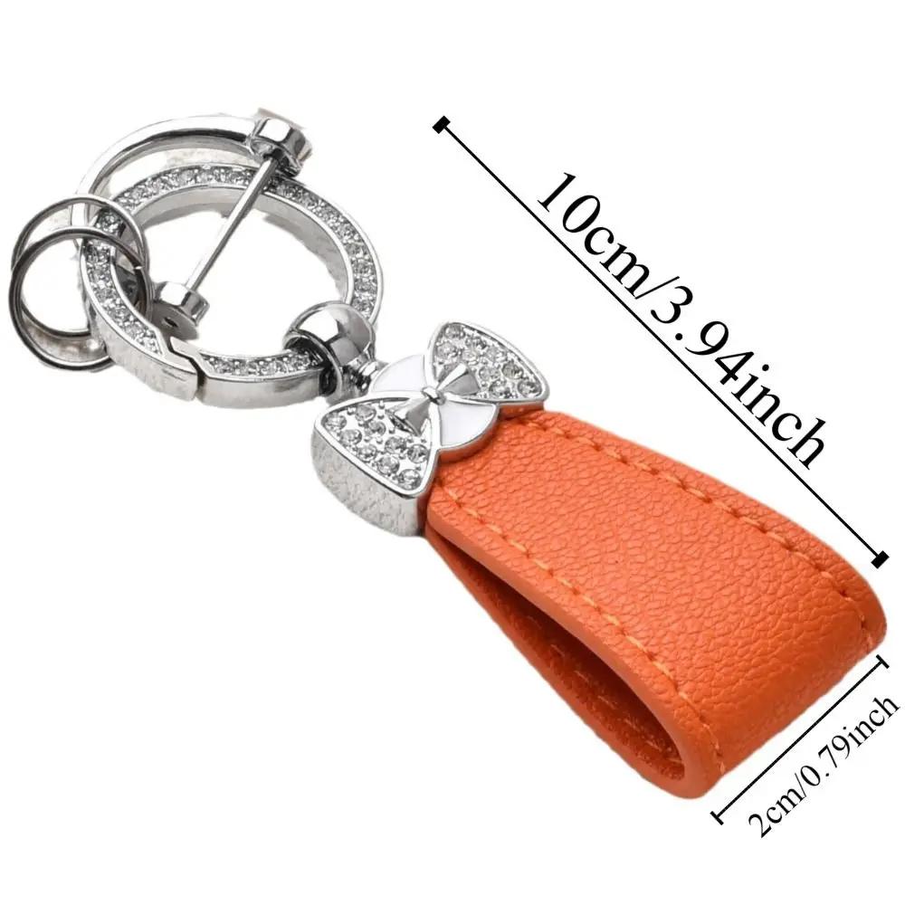 Key Holder Luxury Genuine Leather Keychain Matte Buckle Keys Organizer Car Key Pendant Bag Charms Ladies Bag Fashion Decoration