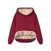 Women Fleece Lined Hoodie, Autumn Winter Warm Lamb Sherpa Lined Pocket Long Sleeve Casual Pullover Sweatshirt