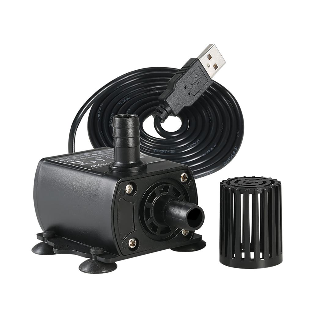 Usb Dc5V 4.8W2.4W Ultra-Quiet Mini Brushless Water Pump Waterproof Submersible Fountain Aquarium Circulating 300Lh Lift 300Cm