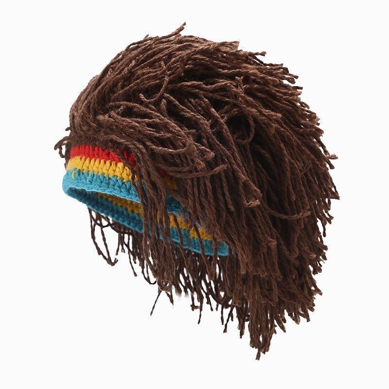 Perücken-Mützen für Männer Handgehäkelt Winter Warme Mütze Halloween Cosplay Mütze Feiertags-Geburtstagsgeschenke Lustige Party Sturmhaube