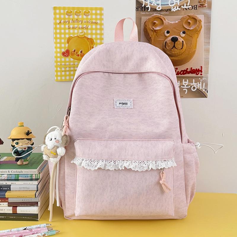 Schoolbag Korean ins Gentle Lace Sweet Girl Travel Backpack Fresh Elementary School Bag Female College Style Backpack