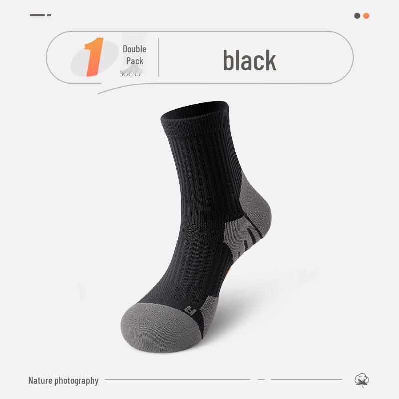 Übergröße Herren Mid-Calf Sportsocken - Frühling/Herbst - Frotteesohle zum Laufen, Wandern, Basketball
