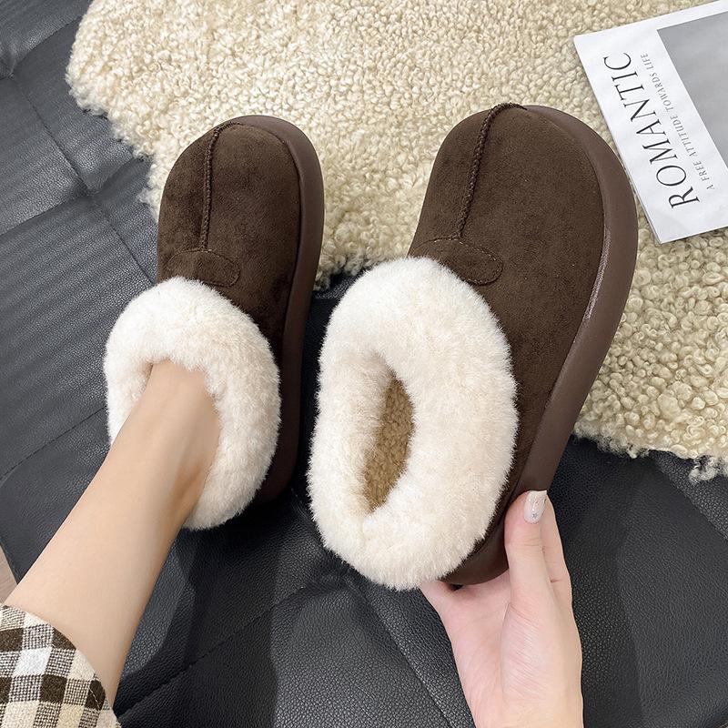 

Women s fashion lightweight height-enhancing soft sole winter warm one-step fur one snow boots velvet lined non-slip casual sports cotton boots 40 кофейный