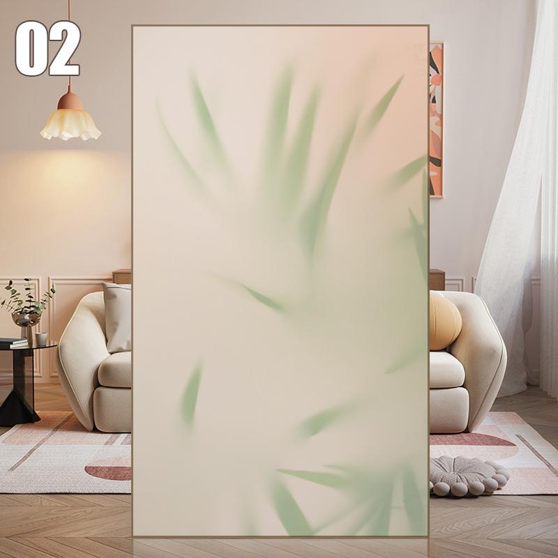 Chinese Bamboo Forest Wall Sticker Living Room Decor Static Self-adhesive Glass Door Window Privacy Film Anti Peeping Decal