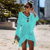 Vestito da spiaggia estivo sexy in maglia da donna, con protezione solare, traforato, per la spiaggia