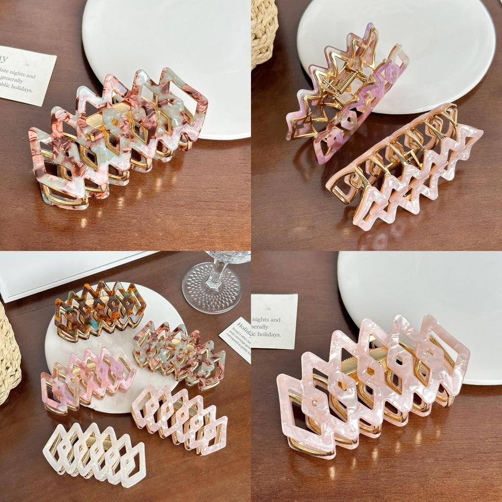 Stylish Handcrafted Hollow Diamond Hair Claw Clip In Colorful Options For Women