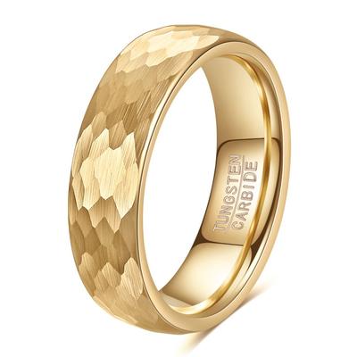 4 6 8MM Wolframstahl Vintage Fischschuppen Gehämmert Ring Schlicht Minimalistisch Unisex Ehering