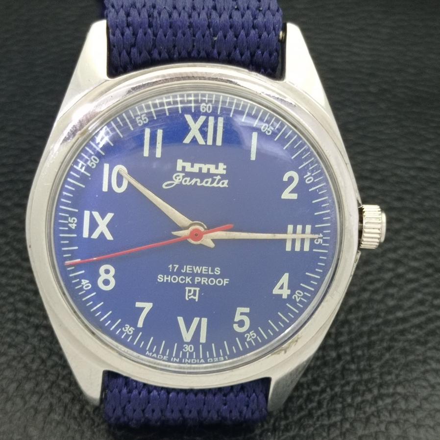 AUTHENTIC HMT JANATA INDIAN HAND-WINDING BLUE DIAL WATCH a600012-5 N101-a600012