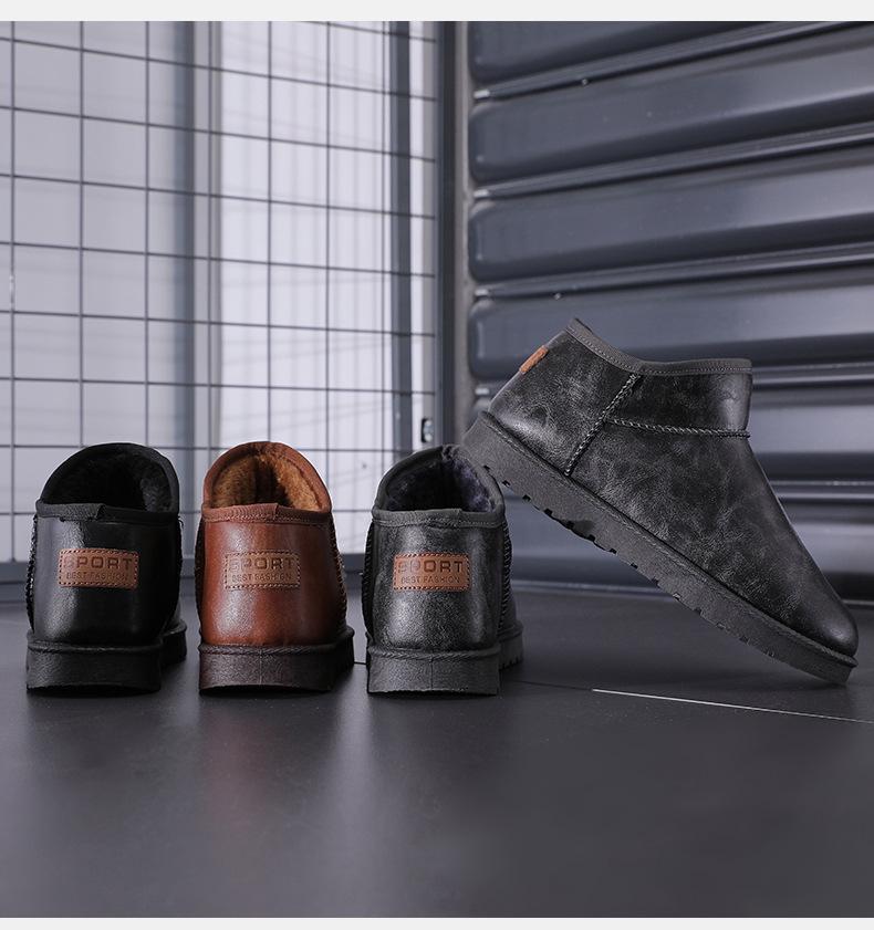 2024 Men's Winter Velvet-Lined Non-Slip Waterproof Snow Boots