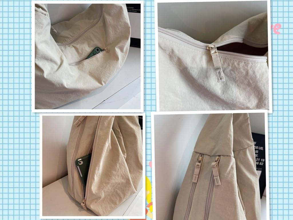 Sujpjheed Axelväska Tote Bag för Män och Kvinnor, Stor Kapacitet, A4-storlek, Lättviktig, Perfekt för Pendling, Resor, Snygg, Populär, Stor