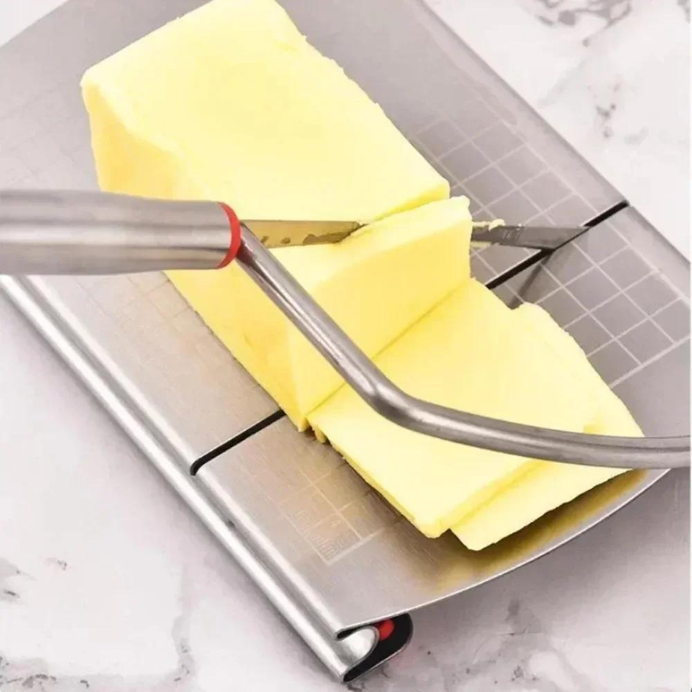 Stainless Steel Cheese Wire Cutter 5.5 Inch Multi Purpose Cheese Slicer Board for Ham Sausage and Cheese Cutting