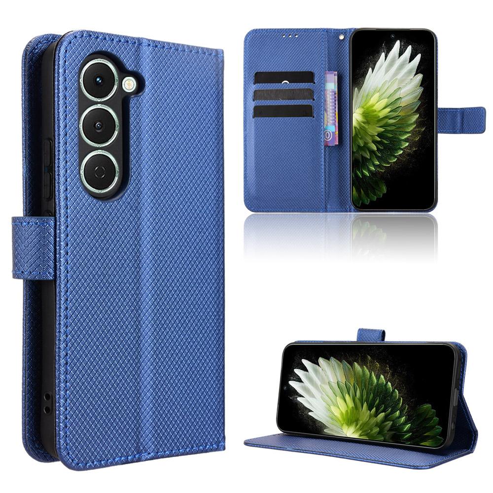 For TECNO Spark 40 Pro 4G Leather Wallet Case with Strap Diamond Texture Phone Cover