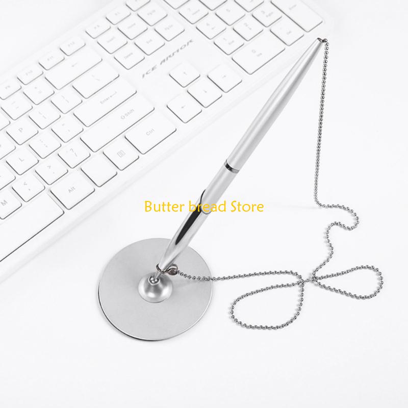 

W89C Metal Chain Link Pen Professional Desk Pen with Chain Writing Instrument for Home, Office, or School чёрный
