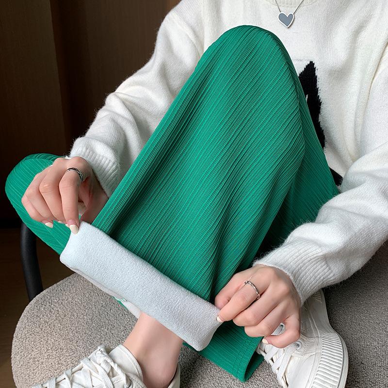 

Повседневные брюки в вертикальную полоску, широкие брюки, свободные женские брюки 2XL зелёный