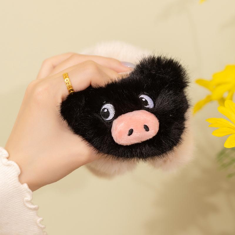 Pink Piggy Doll Stuffed Plush Toy Standing Black Face Fatty Animal Plushie Appeasing Birthday Gift