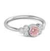 Zargenfassung Rosa Zirkonia 925 Sterlingsilber Boho Damen Ehering