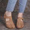 2023 Women's Large Size Hollow Wedge Round Toe Non-Slip Sandals - European & American Style