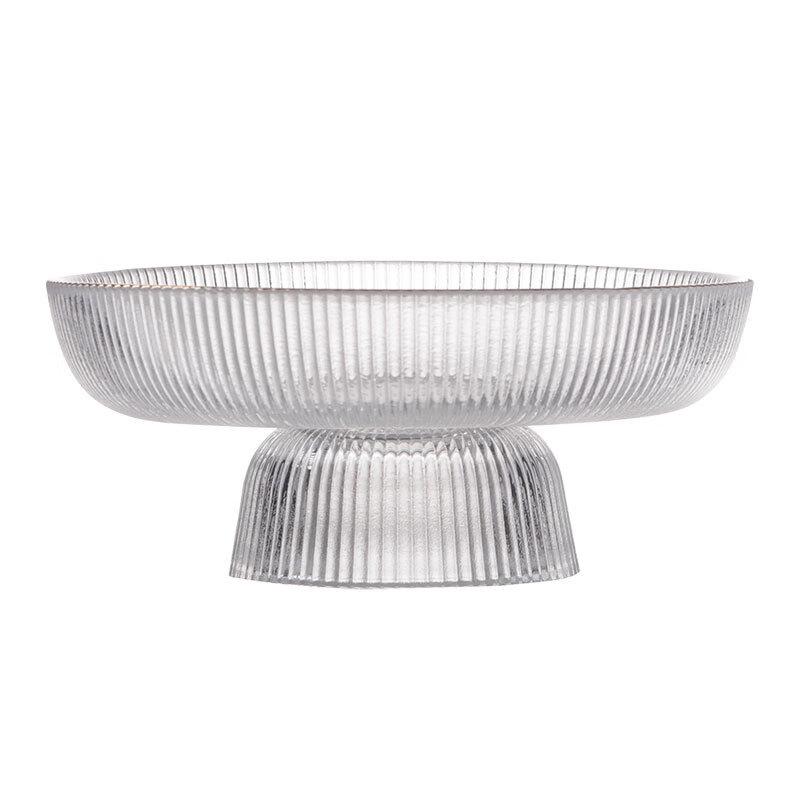 Youde Japanese Hammered Glass Fruit & Snack Plates, Transparent Set of 3