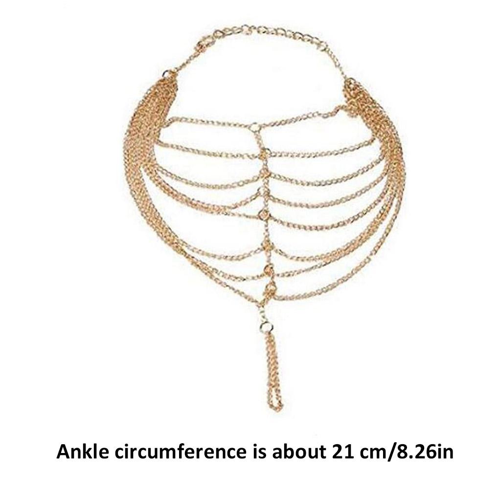 Women Toe Anklet Multilayers Alloy Anklet Chain Girls Beach Pool Party Jewelry