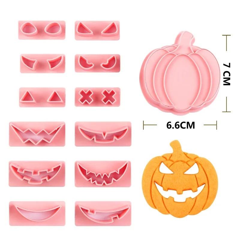 Halloween Cookie Cutter 3d Cartoon Ghost Pumpkin Cutting Biscuit Mold Fondant Embosser Stamps Suitable for Frosting Decoration