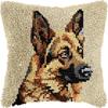 German Shepherd Beginner Latch Hook Kits Pillow Cover Set Sofa Cushion Latch Hooking Carpet Rug Acrylic Yarn Printed Pillowcase Craft Kits with Tools