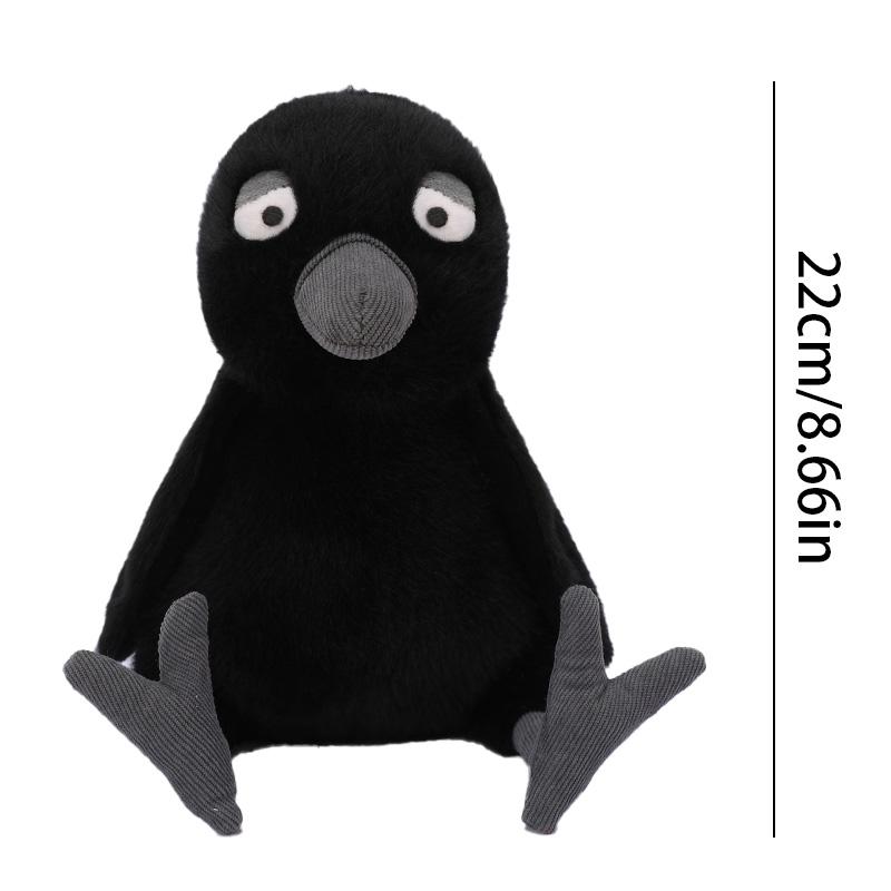Halloween Black Crow Stuffed Bird Doll Halloween Black Cat Owl Wear Hat Plushie Toy Halloween Gifts Children's Birthday Gift