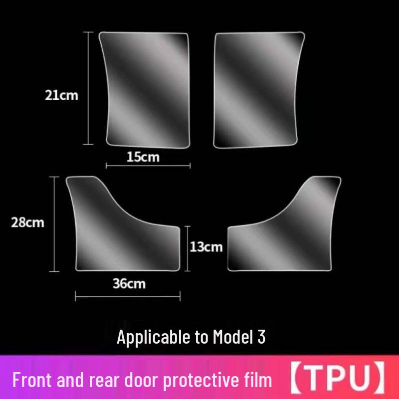 Tesla Model 3/Y Rear Door TPU Protection Film (Triangle Paint Surface)