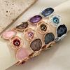 1 Simple and Elegant Colored Enamel Geometric Elastic Thread Rose Oil Drop Bracelet