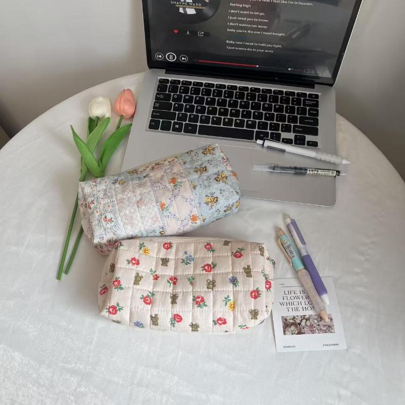 Silver Ballet Style Cute Bow Large Capacity Pencil Case Student Stationery Study Supplies Back To School Kawaii Bag