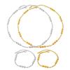Bold Titanium Steel DIY Bracelet Necklace with 18K Gold Steel Ball - Fashionable European and American OL Jewelry Chain