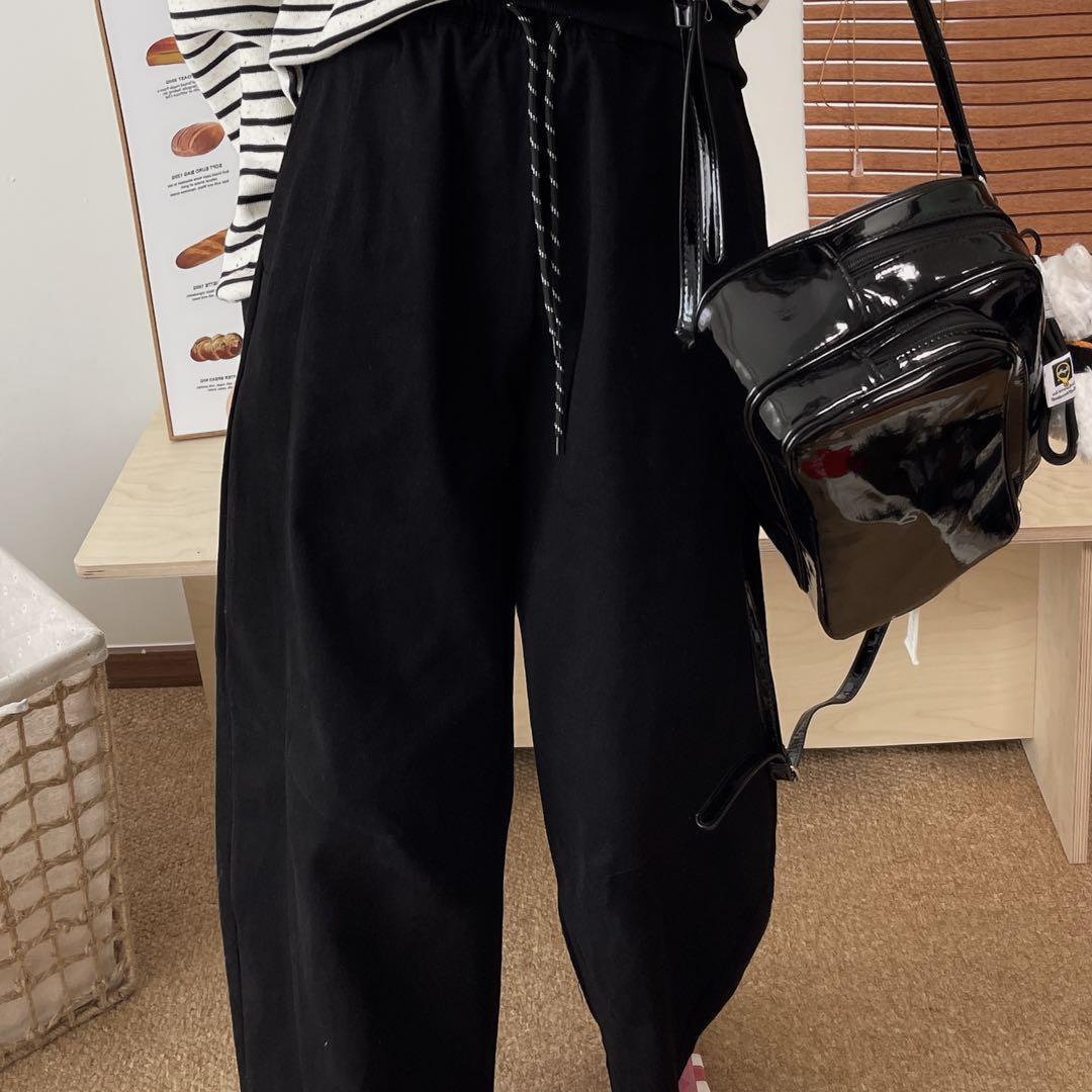 

Women s Petite Wide-Leg Dad and Harem Pants - Fleece and Thickened, Loose and Casual M for 106-125 lbs, Length 96 cm