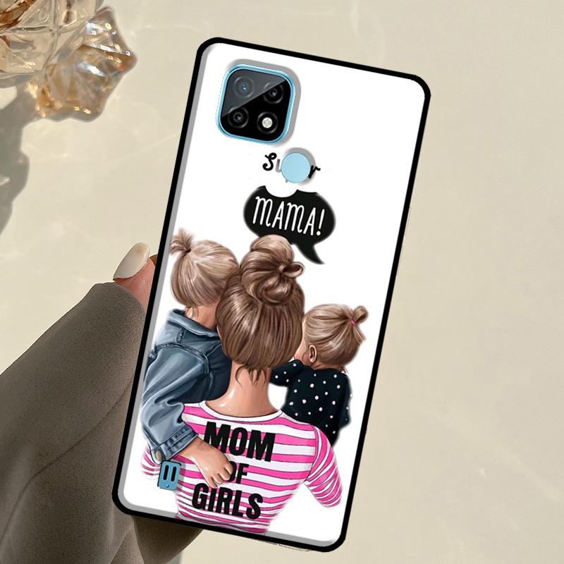 Baby Mother Brown Girl Family For Realme GT 7 Pro GT 6T 6 5 C67 C61 C55 C53 C51 C21Y C25S C75 10 11 12 13 14 Pro Plus Case