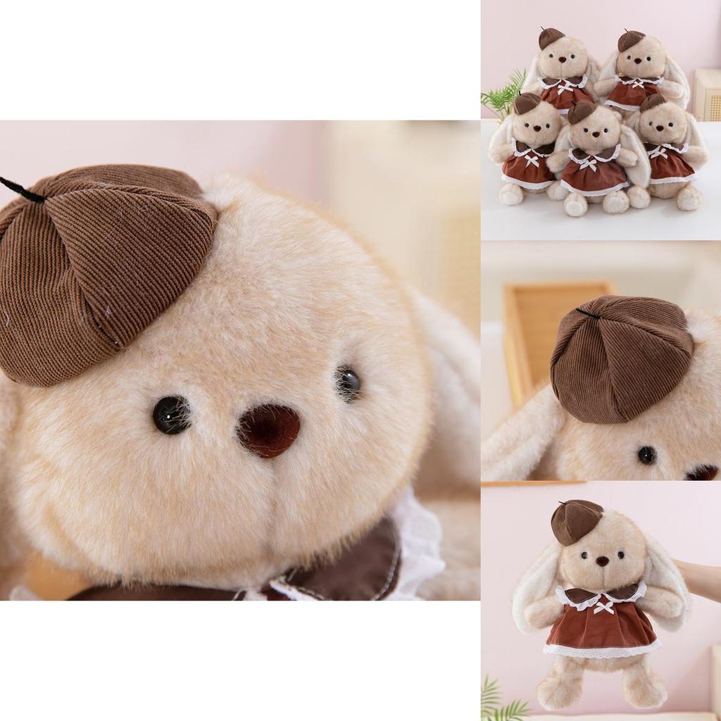 Plüschhasenspielzeug für Kinder Weiches Tier Plüschkissen Geschenk mit Kleid und Hut Dekoration