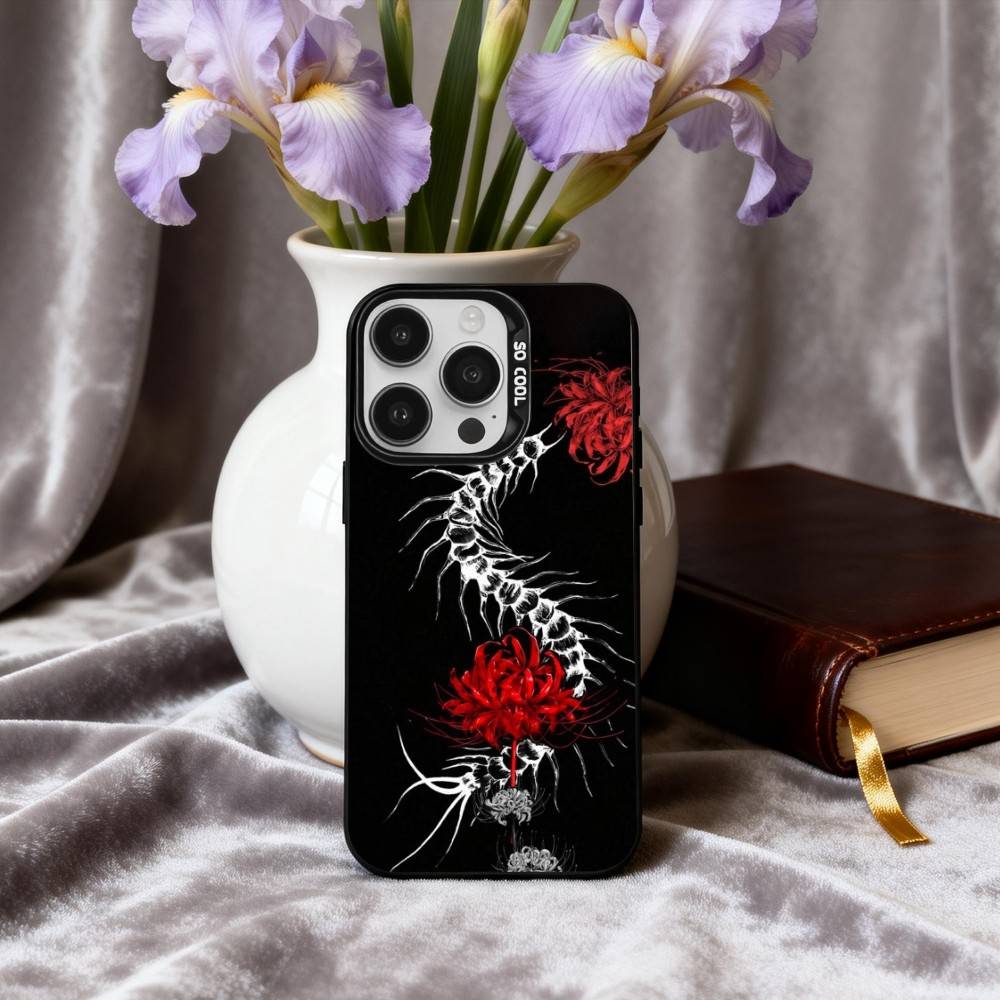 G-Ghoul R-Rote Spinnenlilie Tokio Handyhülle Für iPhone17,16,15,14,13,12,11 Plus,Pro Max Candy Silberbeschichtet Innenabdeckung