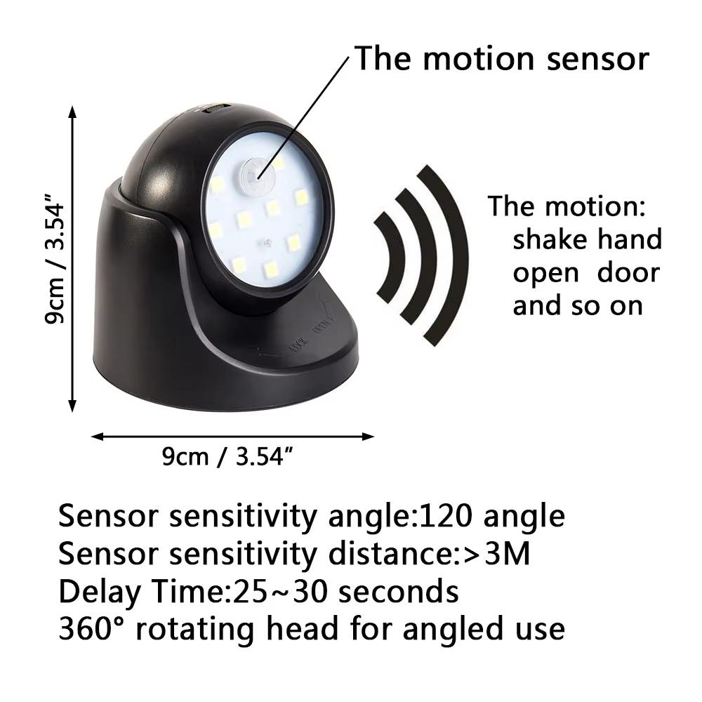 Induction Wall Night Light Multi-purpose Wall Night Light Energy-saving LED Wall Lamp 360-degree Rotation Porch Emergency Lamp