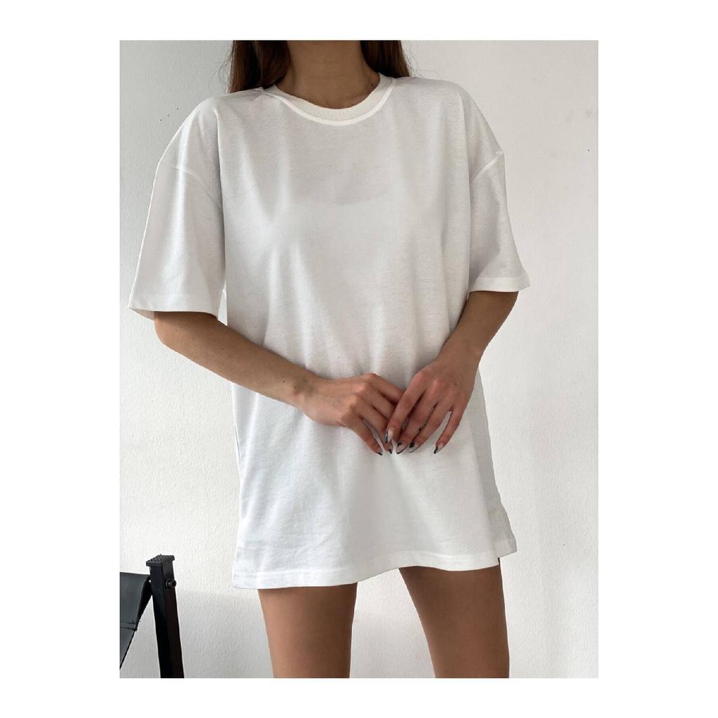 Schwarzes Oversize-Boyfriend-T-Shirt aus Baumwolle für Unisex mit Rundhalsausschnitt